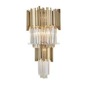 Candles Holder Crystal Wall Sconce Modern 70 Wall Lamps 10000 for Hotel Wrought Antique Brass LED Living Room 15 Stainless Steel