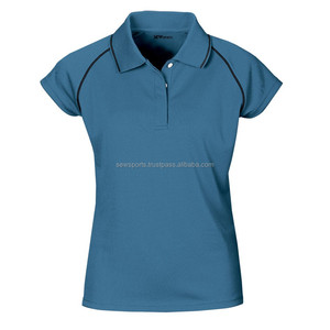 Polos para mujer Mezcla de algodón elástico elegante Diseño de manga corta ligero Ajuste cómodo Ideal para marca corporativa - Product Image 2