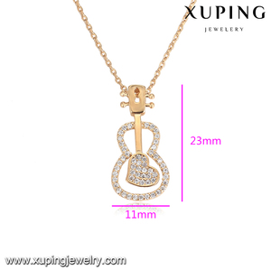 Collar de Oro de <span class=keywords><strong>3</strong></span> Gramos xuping 43975, Diseño de Violín con Circonita, Chapado en Oro, Joyería de Moda - Product Image 3