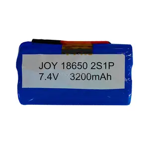 ICR18650-32A 2S1P 3200 mAh 7.4 V 可充电锂电池，带 2 根电线