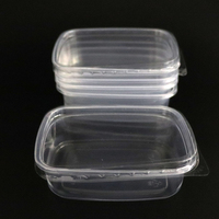 Boîte à sauce alimentaire en plastique jetable noire/transparente de 150 ml et 250 ml avec couvercle, petite boîte à collation avec couvercle
