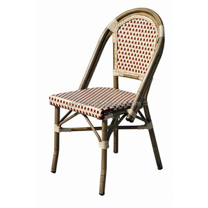 Outdoor Garden <strong>Furniture</strong> Metal <strong>Bamboo</strong> Looking French Bistro Patio Wicker Rattan Chair Restaurant <strong>Furniture</strong>