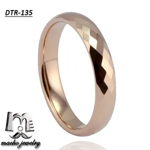 MACHO de Alta calidad de la joyería 3mm band rose chapado en oro simple anillo de carburo de tungsteno Para las mujeres
