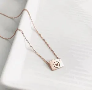 New Trend Product Rose Gold Necklace Dainty Camera Pendant Charm For Women