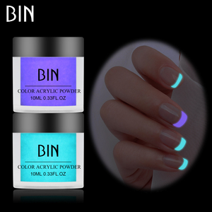 BIN 10ML GLOW In The Dark Glitterเล็บอะคริลิค