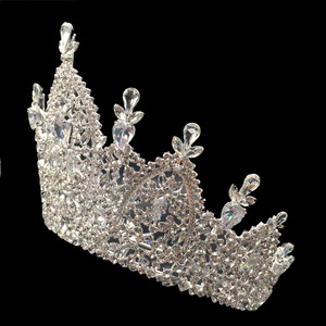 Echsio-Tiara con diamantes <span class=keywords><strong>de</strong></span> imitación para mujer, corona <span class=keywords><strong>de</strong></span> cristal, joyería nupcial para boda, accesorios para el cabello para reina, corona garantizada BC3200 - Product Image 2