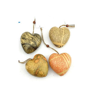 recycled paper/papier mache / paper pulp red hanging star for