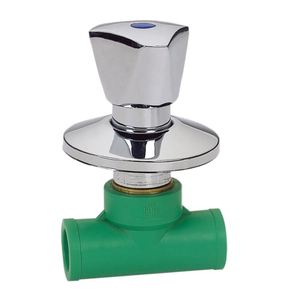 Tubo e raccordi PPR di alta qualità, valvola di arresto I PPR con maniglia cromata per acqua calda - Product Image 1