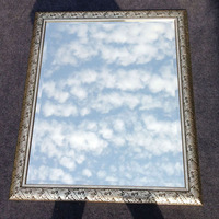 Miroir Antique mural décoratif de luxe européen en forme de feuille en argent