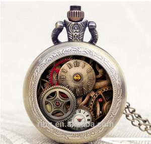 <span class=keywords><strong>Montre</strong></span> de poche en verre Bronze, avec collier, Logo équipement, nouvelle collection d'équipement, - Product Image 1