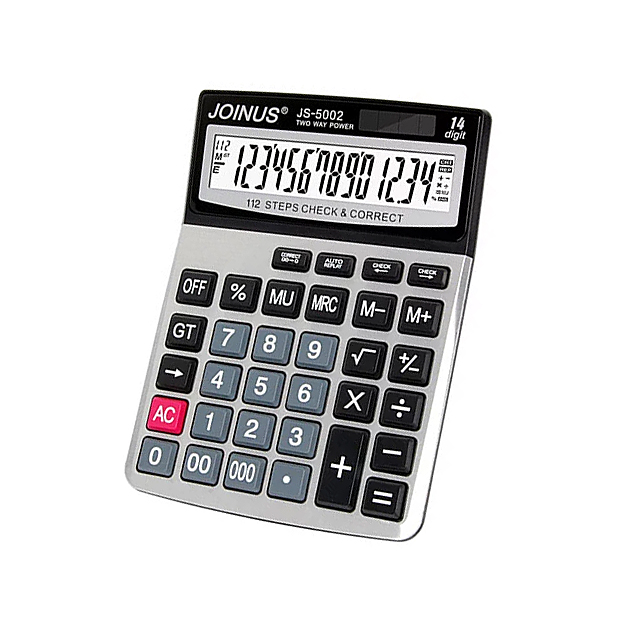 12-Digit Large LCD Display, Big Buttons, Solar & Battery Dual