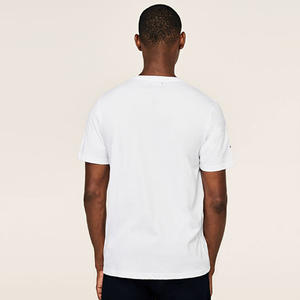 Ordine all'ingrosso Nature 100% Cotone Bianco Rosa Ricamato Dimagrisce Mens T Shirt - Product Image 3