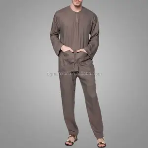 Design Baju Melayu Anzug Baju Kurung Malaysia moderne Kurta Set bescheidene Männer Thobe islamische Kleidung