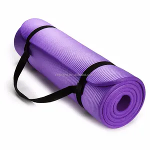 TPE NBR防滑健身运动垫防水普拉提瑜伽地板运动垫带背带定制尺寸运动垫