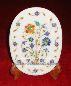 Designer Marble Inlay Plate Antique Work - Product Image 1