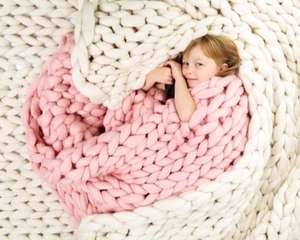 Tapis décoratif en coton pour femmes, tricoté à la main, super épais, en feutre mérinos, verre, <span class=keywords><strong>plaid</strong></span>, instrument 100 en laine, fabrication - Product Image 4