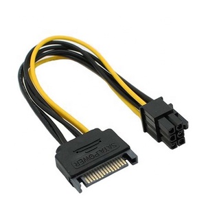 Câble d'alimentation SATA pour <span class=keywords><strong>carte</strong></span> graphique PCI-E, 15 broches SATA mâle vers 6 broches SATA femelle - Product Image 5