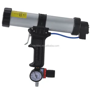 LOW NOISE 400ml Cylinder PNEU caulking gun with gauge PNEUMATIC 400ml sausage caulking gun