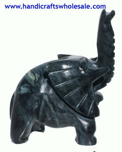 Figurine en pierre d'éléphant exotique fabriquée à la main par des artistes équatoriens Nouveauté Décoration de la maison Cadeaux Collection Jade Sculpture Sculpture - Product Image 2