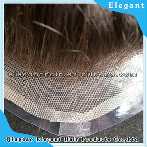Pelo remy indio blanqueado nudos hombres peluquín - Product Image 1