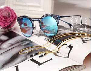 003 DL <span class=keywords><strong>Glasses</strong></span> Fashion Gold <span class=keywords><strong>Glasses</strong></span> Retainerフィットサングラス眼鏡チェーン女性のための - Product Image 2