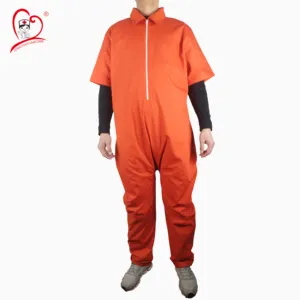 Combinaison uniforme orange prion, combinaison une pièce à manches courtes, grande taille, uniforme