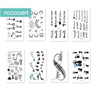 HC Misto 16 Fogli <span class=keywords><strong>Classic</strong></span> Disegni Del Tatuaggio Nero Tatuaggio Della Piuma, chiave, fiocco di neve, morto ramo Del Corpo Tatuaggi Temporanei Per La femmina. - Product Image 5