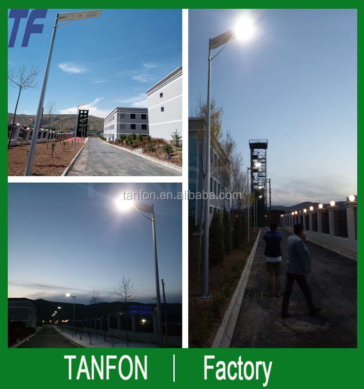 Tanfon lámpara solar al aire libre impermeable todo en una luz de calle llevada 80 W Luz de calle solar integrado