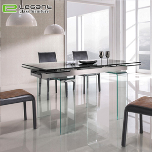 Muebles <span class=keywords><strong>de</strong></span> Restaurante, Mesa <span class=keywords><strong>de</strong></span> <span class=keywords><strong>Comedor</strong></span> Extensible <span class=keywords><strong>de</strong></span> Vidrio Curvado en Caliente - Product Image 2