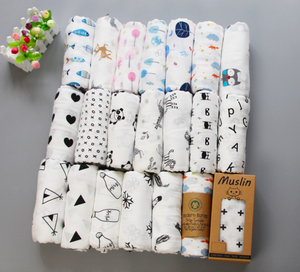 100% coton nouveau-né bébé Swaddle <span class=keywords><strong>couverture</strong></span> douce mousseline Swaddle couvertures 47 "X 47" grand blanc de réception - Product Image 1