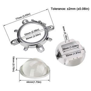 Lunettes réglables pour lentille 44mm, accessoires de vue, collimateur réflecteur et support fixe, 10 W 20W 30W 50W 70W 100W