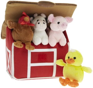 Set di <span class=keywords><strong>Animali</strong></span> da <span class=keywords><strong>Fattoria</strong></span>, Peluche di Anatra Maiale Pollo Mucca con Suoni - Product Image 1