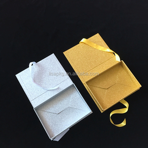Cajas de purpurina con pajarita, accesorio plegable de color dorado, plateado y brillante, personalizado, China - Product Image 1