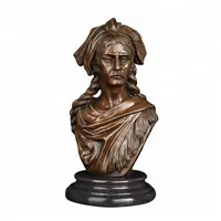 ArtsHom DS-218 Patung Patung Patung Dada Pria Manusia Barat Perunggu Indian Pria Kepala Patung Dewasa Seni Vintage untuk Dekorasi