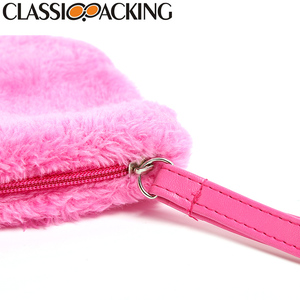 BSCI ISO Sedex FAMA rifornimento all'ingrosso della fabbrica pelliccia personalizzata trucco rosa personalizzato <span class=keywords><strong>borsa</strong></span> da viaggio con cerniera <span class=keywords><strong>borsa</strong></span> cosmetica per donna - Product Image 4