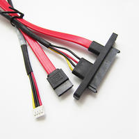 Câble Sata 7 broches à 180 degrés/connecteur 4 broches Câble plat femelle Sata 7 + 15 broches 22 broches