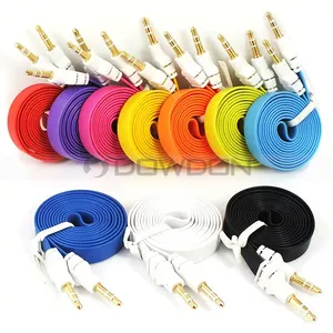 3.5mm Male to Male Flat Noodle Audio Extension AUX Cable Adapter for PC Phone