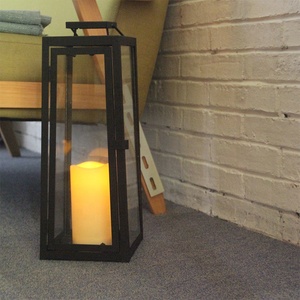 <span class=keywords><strong>Lanterne</strong></span> <span class=keywords><strong>solaire</strong></span> à bougie suspendue en métal noir imperméable pour la décoration de jardin - Product Image 6
