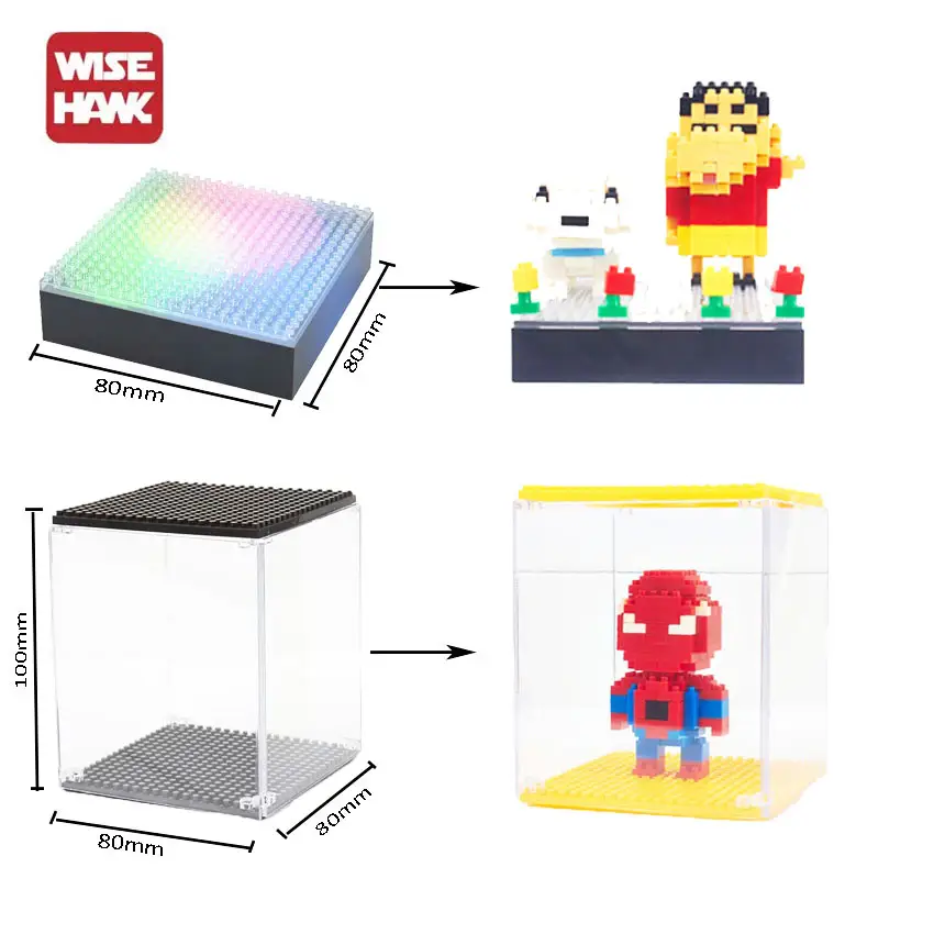Hot selling micro block transparent mini display box diamond block case