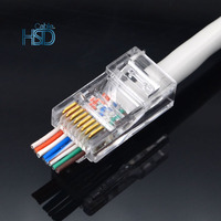 100 pièces par sac Connecteur RJ11 RJ12 RJ45 Cat5e Cat6 de haute qualité Passage facile UTP Non blindé Cuivre pur Norme IEC Prise modulaire