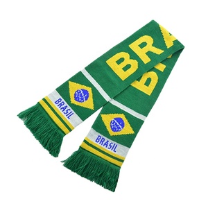 Logo personnalisé Écharpe Club de Football 100% Acrylique Tricoté Jacquard Brésil Chapeaux Écharpe pour <span class=keywords><strong>2022</strong></span> Football Qatar - Product Image 2