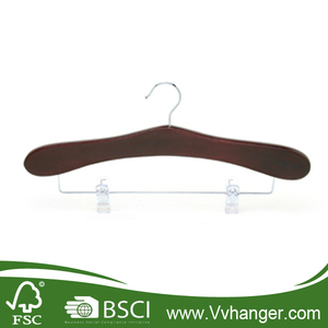 Lh230 combination wooden hanger with metal bar with plastic clips, for your own size aviliable - Product Image 1