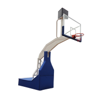 Support de basket-ball de taille standard électro-hydraulique conforme à la norme FIBA, design le plus sûr, avec hauteur réglable (inspecté EN1270)