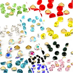 Yiwu factory new design glass stones point back rhinestone color rhinestone