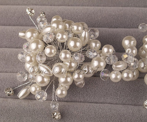 Mode À La Main De Mariée <span class=keywords><strong>Strass</strong></span> Cristal Perles De Mariée De Bal Bandeau - Product Image 3