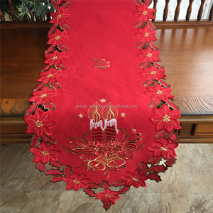 <span class=keywords><strong>Chemin</strong></span> de <span class=keywords><strong>table</strong></span> <span class=keywords><strong>rouge</strong></span> bougie De Noël broderie - Product Image 1