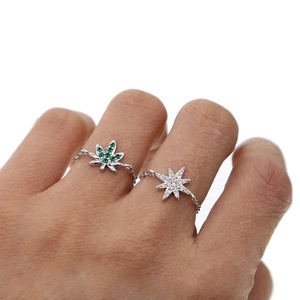 Silver Plated 2023 Summer New Simple Design <strong>Resizable</strong> Adjust Chain <strong>Ring</strong> - Product Image 1