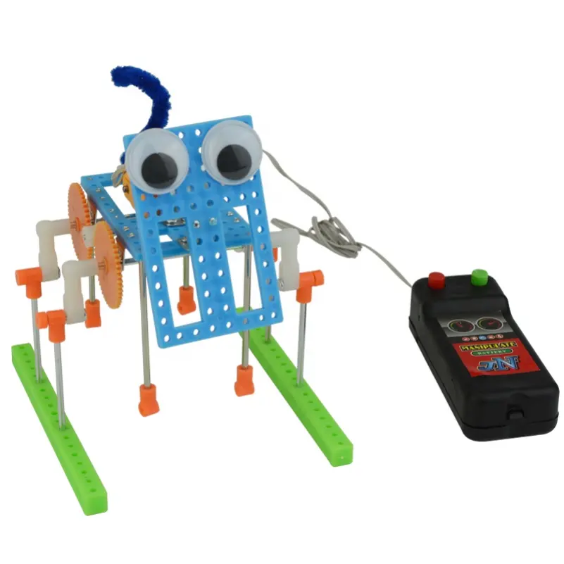बच्चों के लिए diy कुत्ते चलने रोबोट स्टेम निर्माण शैक्षिक रोबोट किट