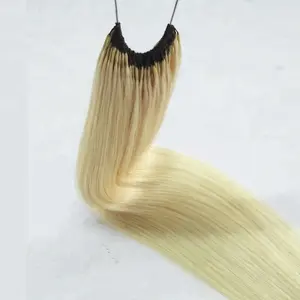 Thick Ends Human Hair Remy Cotton Thread with Twins I-tip Extensions Korean Knotted Hair Extensions