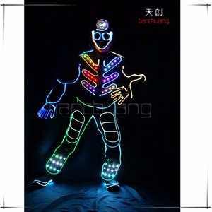 Au Détail Tout Est Ok Avec Ce Éclairage Clignotant LED et Fiber Optique Salopette avec Masque, Gants, Chaussures couverture - Product Image 2